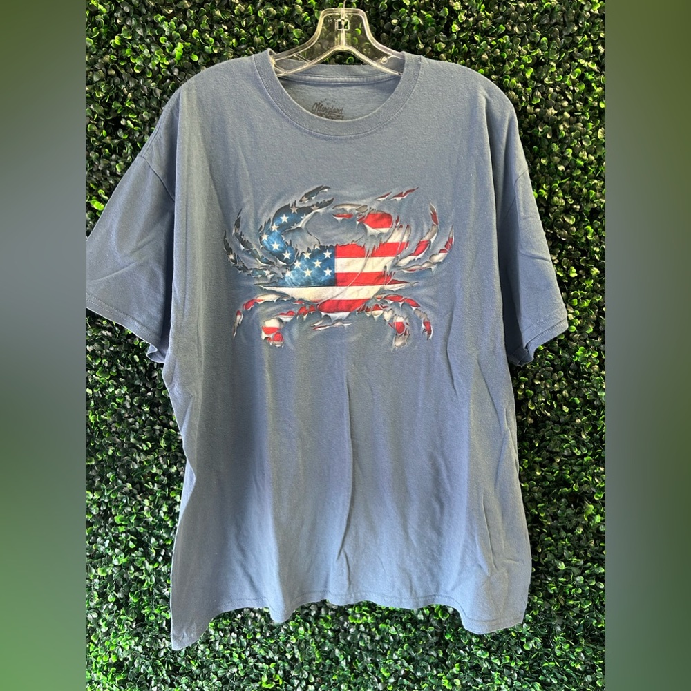 Maryland Crab American Flag Tee